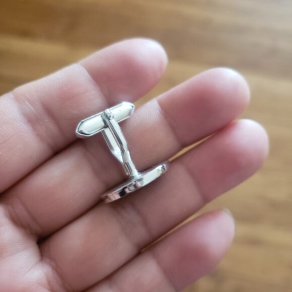 Horse Silver Bla k  uff Links - Picture 3 of 5